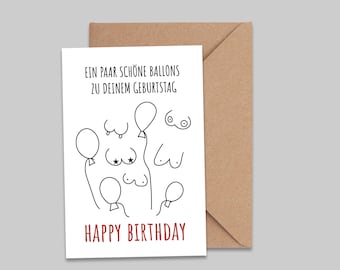 Birthday card, balloons, postcard, greeting card