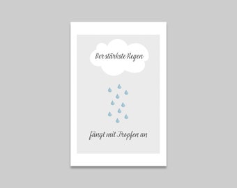 Regen Spruch Postkarte Grußkarte