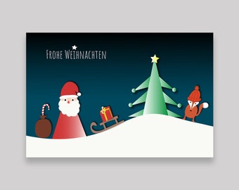 Frohe Weihnachten Grußkarte Postkarte Din A6