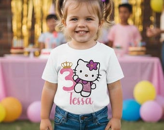 Girl birthday  t-shirt hello kitty