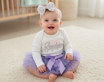 baby girl customized footie Romper  with matching headband girl gift or birthday outfit