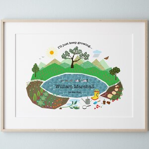Regalo personalizzato per neonati e bambini, stampa con nome personalizzato, decorazioni murali colorate per la cameretta dei bambini, stampa a tema natura, decorazioni unisex per la cameretta dei bambini, stampa ricordo