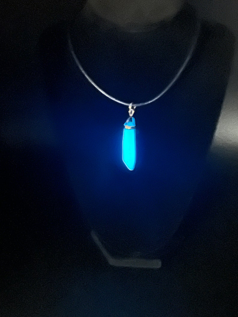 Glow in the Dark Prism Necklace, Atlantis Theme Necklace, Cosplay Necklace, Leather Necklace Princess Kida Necklace, Glowing Necklace, Wynter Necklace, Unisex Necklace, Kids Necklace, Women's Necklace, Men's Necklace, Fluorescent Necklace