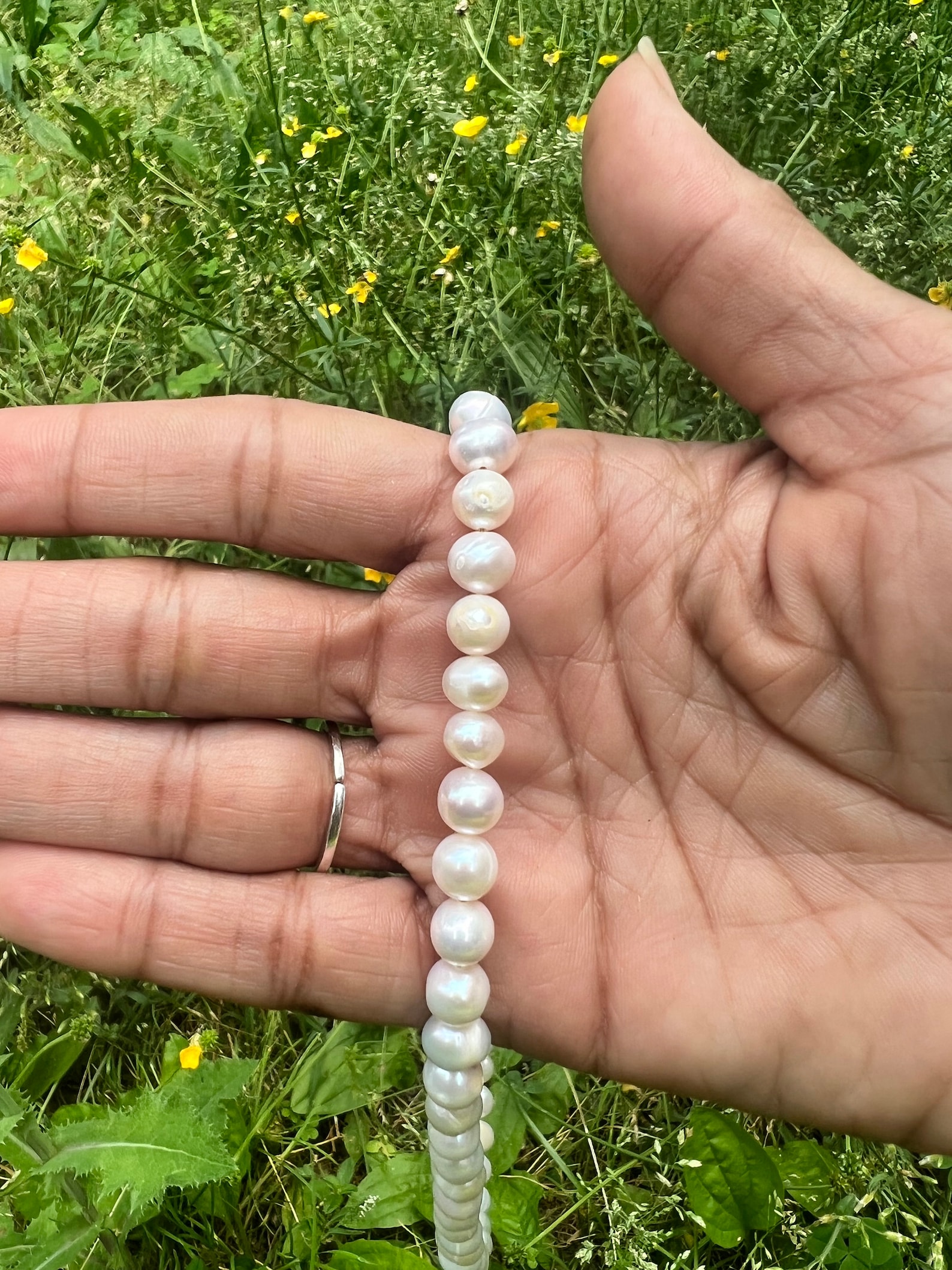 Freshwater Pearl Necklace for Men White Pearl Necklace Men Etsy
