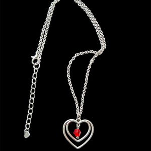 Sparkling Double Heart Crystal Necklace - Girlfriend Necklace, Valentines Day Gift, Love Necklace, Heart Pendant