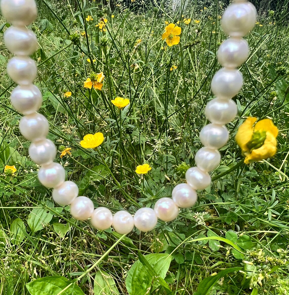 Freshwater Pearl Necklace for Men White Pearl Necklace Men Etsy