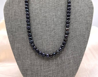 Black Pearl Necklace for Women Floating Pearl Choker - Etsy