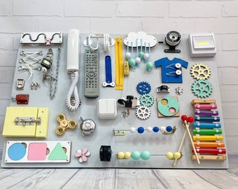 Busy Board Year Old Montessori Busy Board Baby Activity Board Gift  Toddler Latch Board Sensory Panel Wooden Activity Board