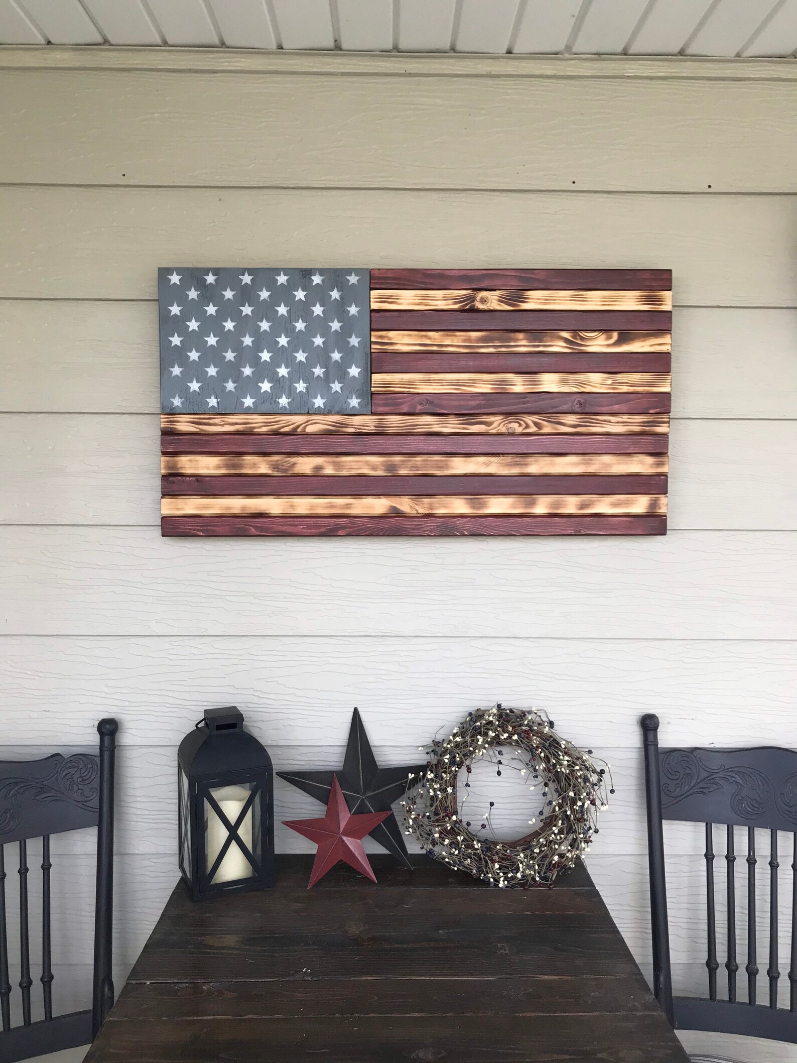Rustic Flag Home Decor Wooden American Flag Wood Decor Etsy