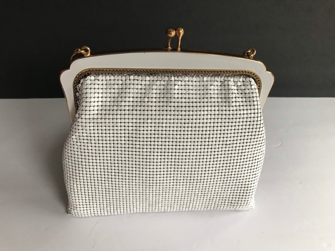 Vintage Oroton White Mesh Evening Bag Made In Germany Etsy