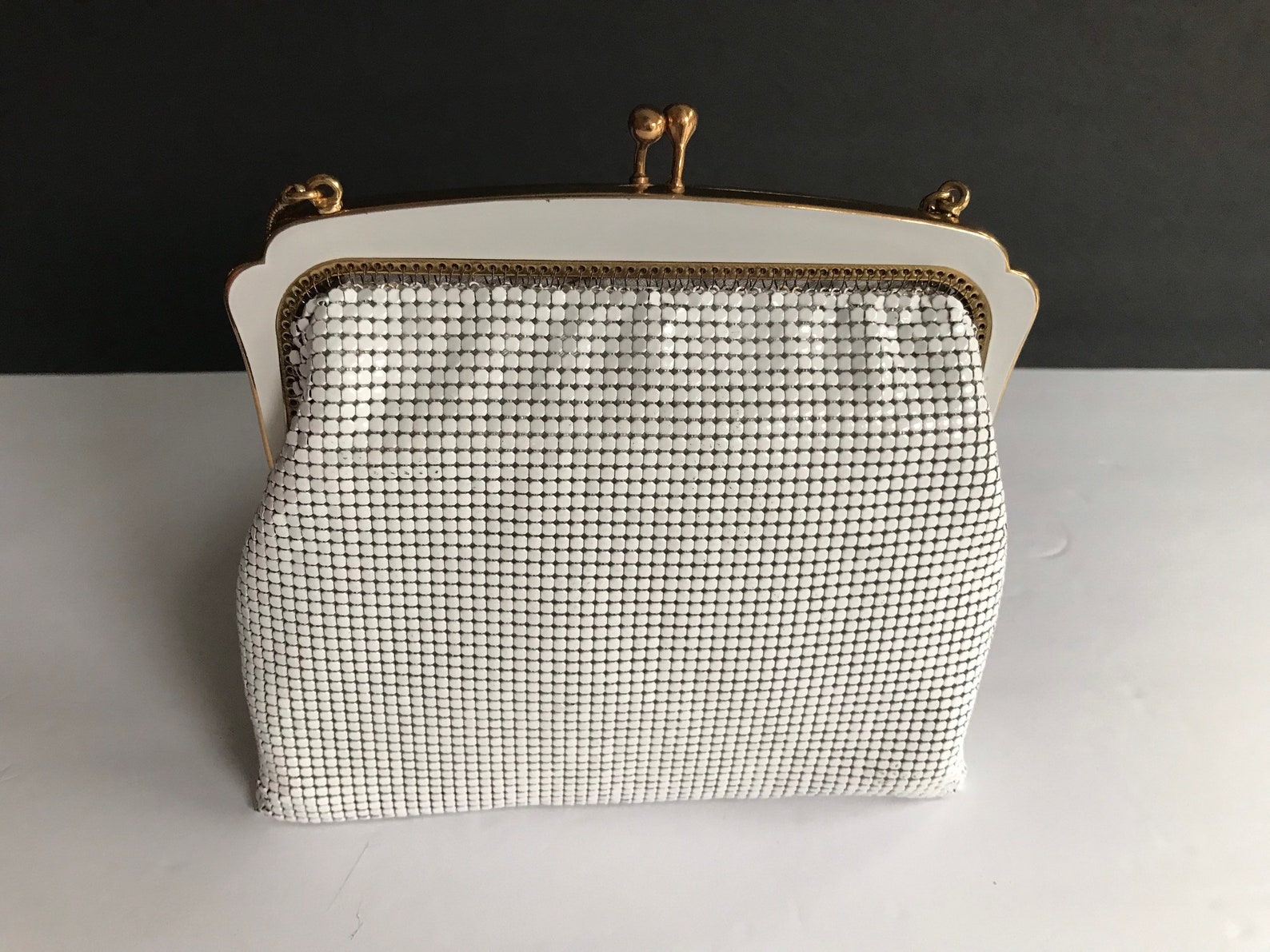 Vintage Oroton White Mesh Evening Bag Made In Germany Etsy