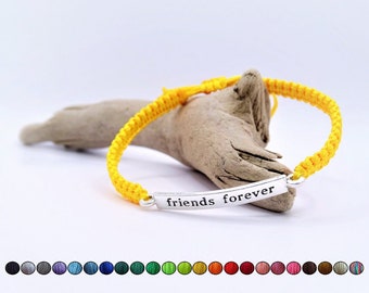 Bracelet d’amitié Amis pour toujours | Des amis pour toujours | | d’argent Gravure | Bracelet Macramé | taille réglable