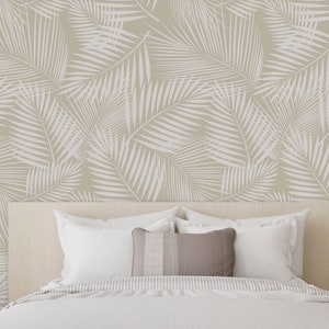 Palm leaf wallpaper, Palm leaves wallpaper, Tropical leaves removable wallpaper, Tropical peel and stick,  Palms Removable Wallpaper