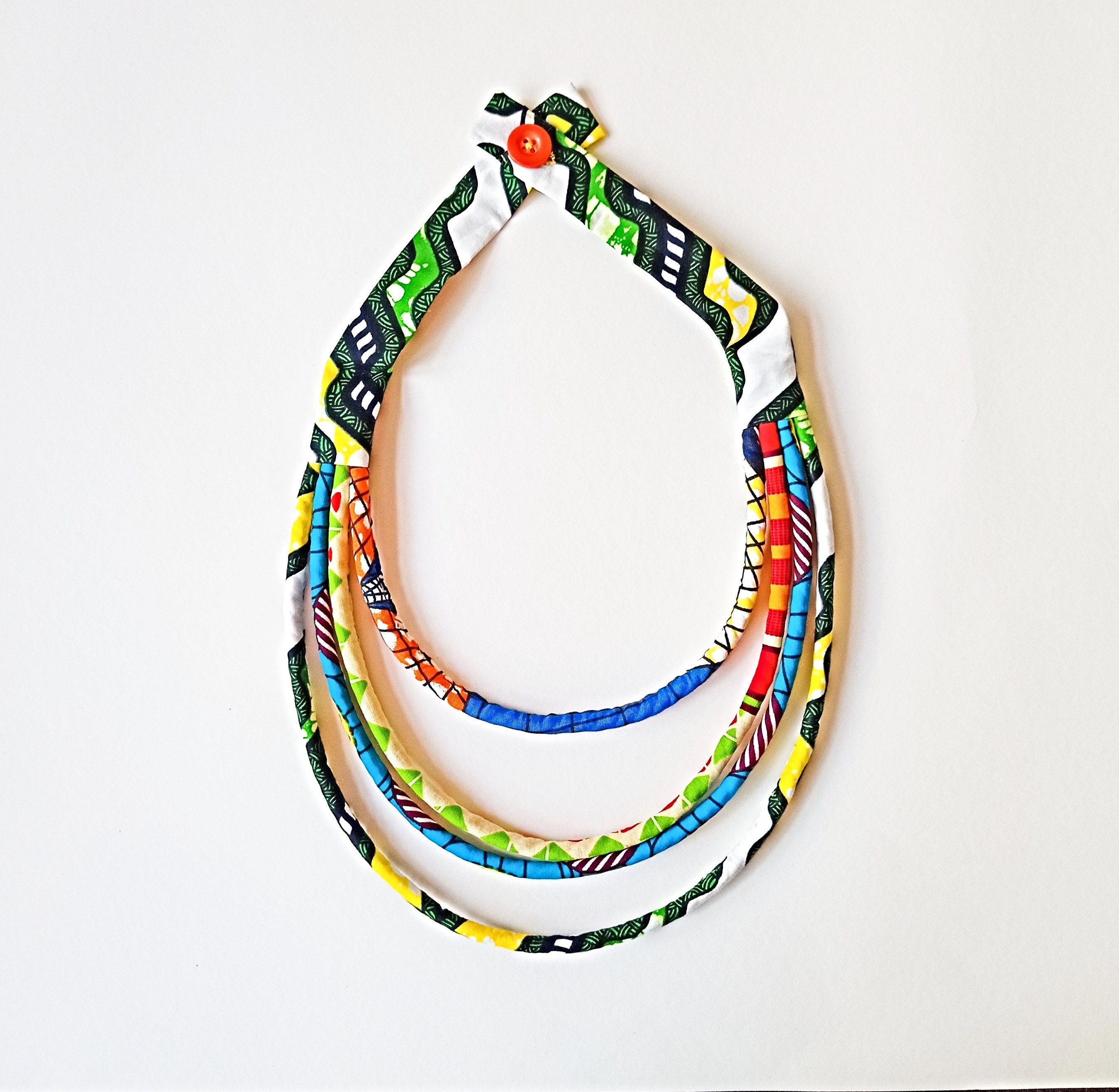 Durban Statement Necklace African Colorful Etsy UK