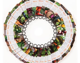Wreath of Vegetable and/or Herb Garden Bentley Seed Packets - 40 Seed Packets - Gardener Seed Packets