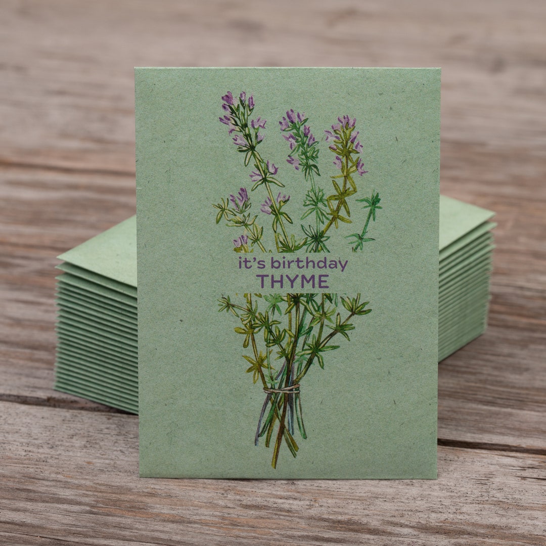 It's Birthday Thyme Thyme Seed Packets 25 Seed Packets Perfect Eco