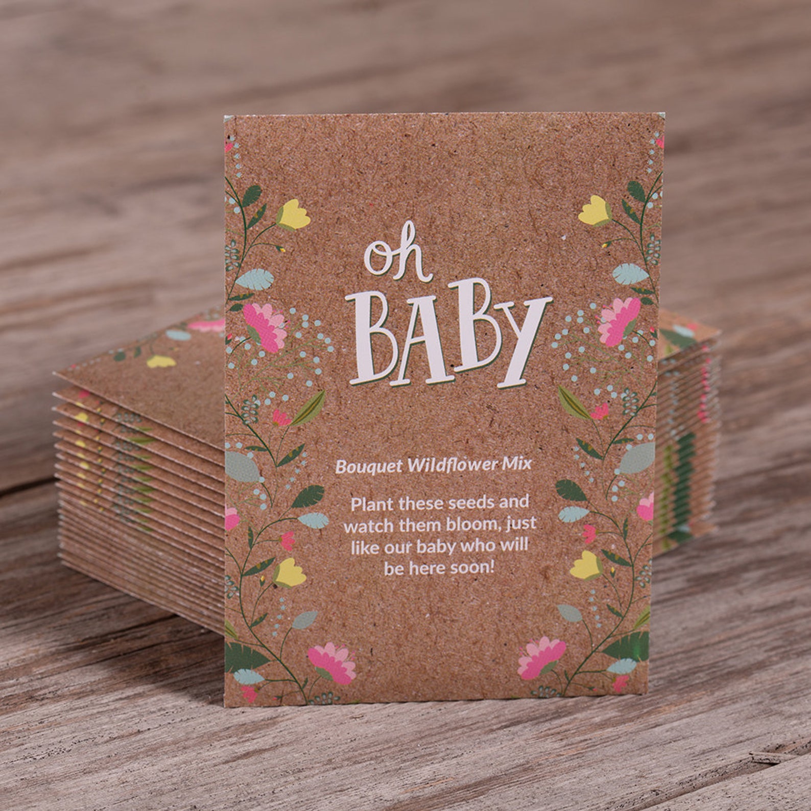 50 Personalized Oh Baby Seed Packets Girl or Boy Baby Shower Etsy
