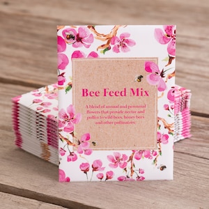 Bee Feed - Wildflower - 25 Seed Packets- Perfect Eco-Friendly Gift for DIY Gardeners or New Homeowners - Non GMO Seeds