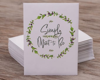 Simply "Mint" to Be Mint Seed Packets - 25 Seed Packets- Perfect Eco-Friendly Gift for Weddings or Events - Non GMO Seeds