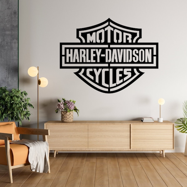 Décoration murale Harley Davidson | Art mural Harley | Décoration murale en métal Harley Davidson | Décoration murale moto | Décoration murale de garage | Décoration de garage