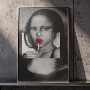 Mona Lisa Candy Art Poster: Trendy Retro Home Decor