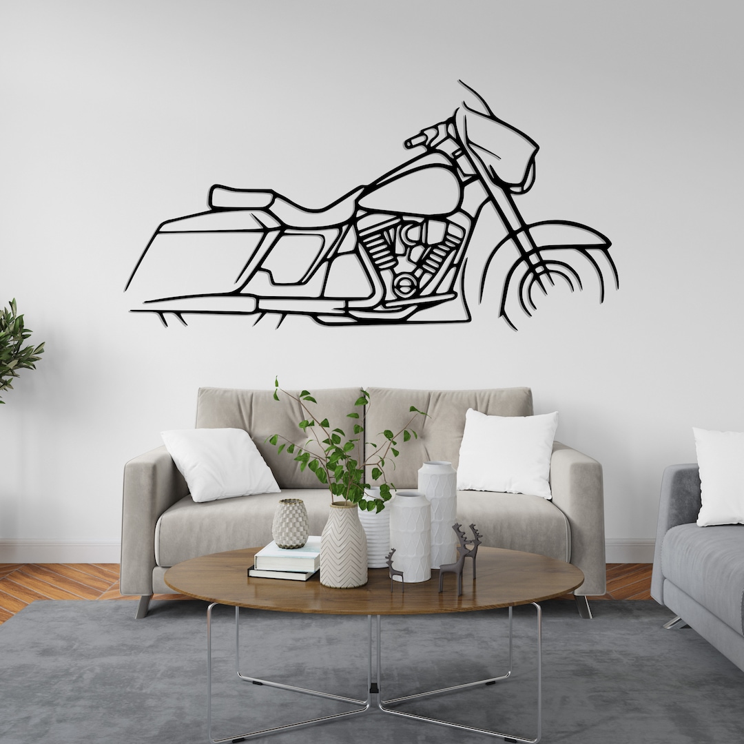 Harley Street Glide Motorcycle Silhouette Wall Art | Motorcycle Metal