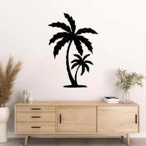 Tropical Palm Tree Metal Wall Art: Coastal Decor