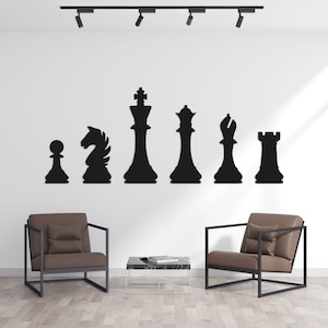 Metall Schach Wand Dekor, Brettspiel Dekor, Schach Wandkunst, Schach Metall Wand Kunst Set, Weihnachtsgeschenk, Spielzimmer Dekor, Schach, Schachliebhaber, Kunst