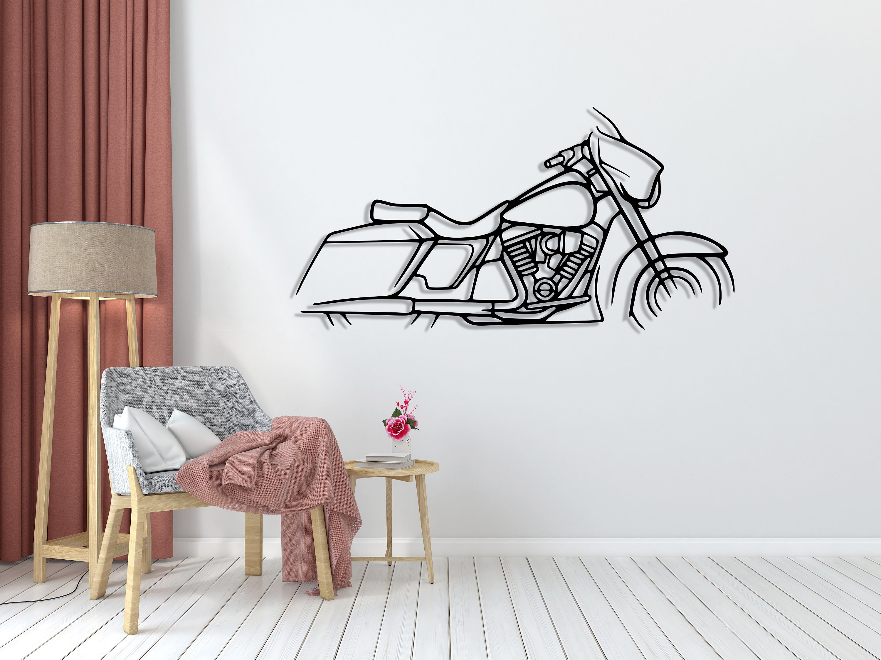 Harley Street Glide Motorcycle Silhouette Wall Art | Motorcycle Metal