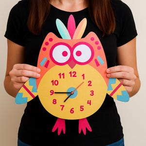 Owl Pendulum Wall Clock: Silent Nursery Decor, Kids Room Art
