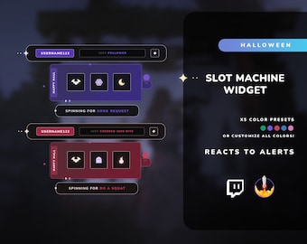 Halloween Slot Machine Widget (CUSTOMIZABLE COLORS) | Spooky | Twitch | Minimal | Gradient | Aesthetic | Streamer | VTuber | Cozy | Lo-fi