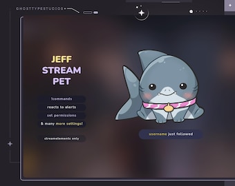 Jeff Stream Pet | Reacts to alerts & commands | Set up permissions | Twitch + Streamelements only | Aesthetic | Gamer | Streamer | Lo-fi