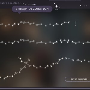 ANIMIERTER Winter Solstice Stream Add-on | Twitch | Luftschlangen | Weihnachtsbeleuchtung | Funkelt | Sterne | Bach Deko | Stream Overlay