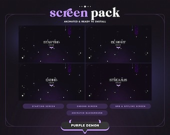 ANIMATED Purple Demon Animated Scenes | Twitch Screens | Halloween | Aesthetic | Purple