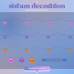 ANIMATED Pumpkin Lights Stream Add-on | String Lights | Twitch | Streamer | Halloween Decoration | Stream Decoration | Stream Overlay