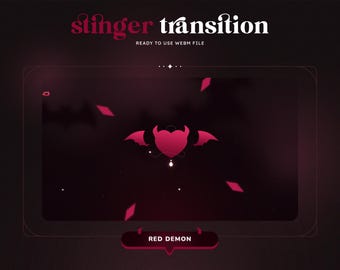 ANIMATED Red Demon Stinger Transition | Twitch Transition | Streamer | Pink | Halloween | Bats | Horns | VTuber