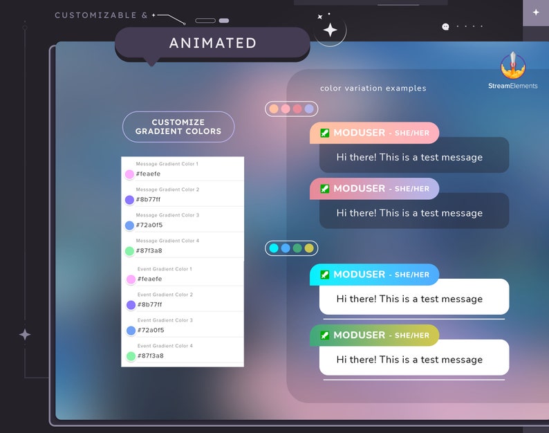 Animated Gradient Chat Widget (CUSTOMIZABLE COLORS) | Twitch Overlays ...