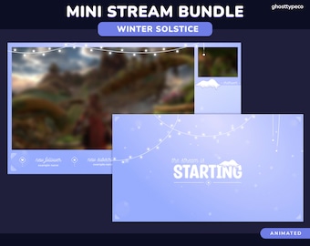 ANIMATED Winter Solstice Mini Stream Bundle - Animated Screens & Overlays | Twitch | Overlays | Screens | Snow Overlay | Cozy | Christmas