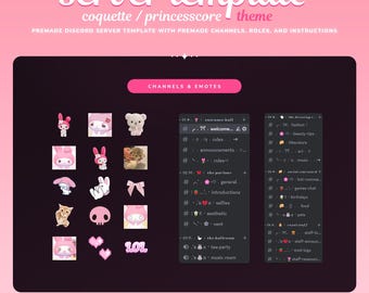INSTANT Discord Server Template | Coquette | Princess Core | Aesthetic | Kawaii | Pink | Pastel | Girl Gamer | Cute | Angel Core