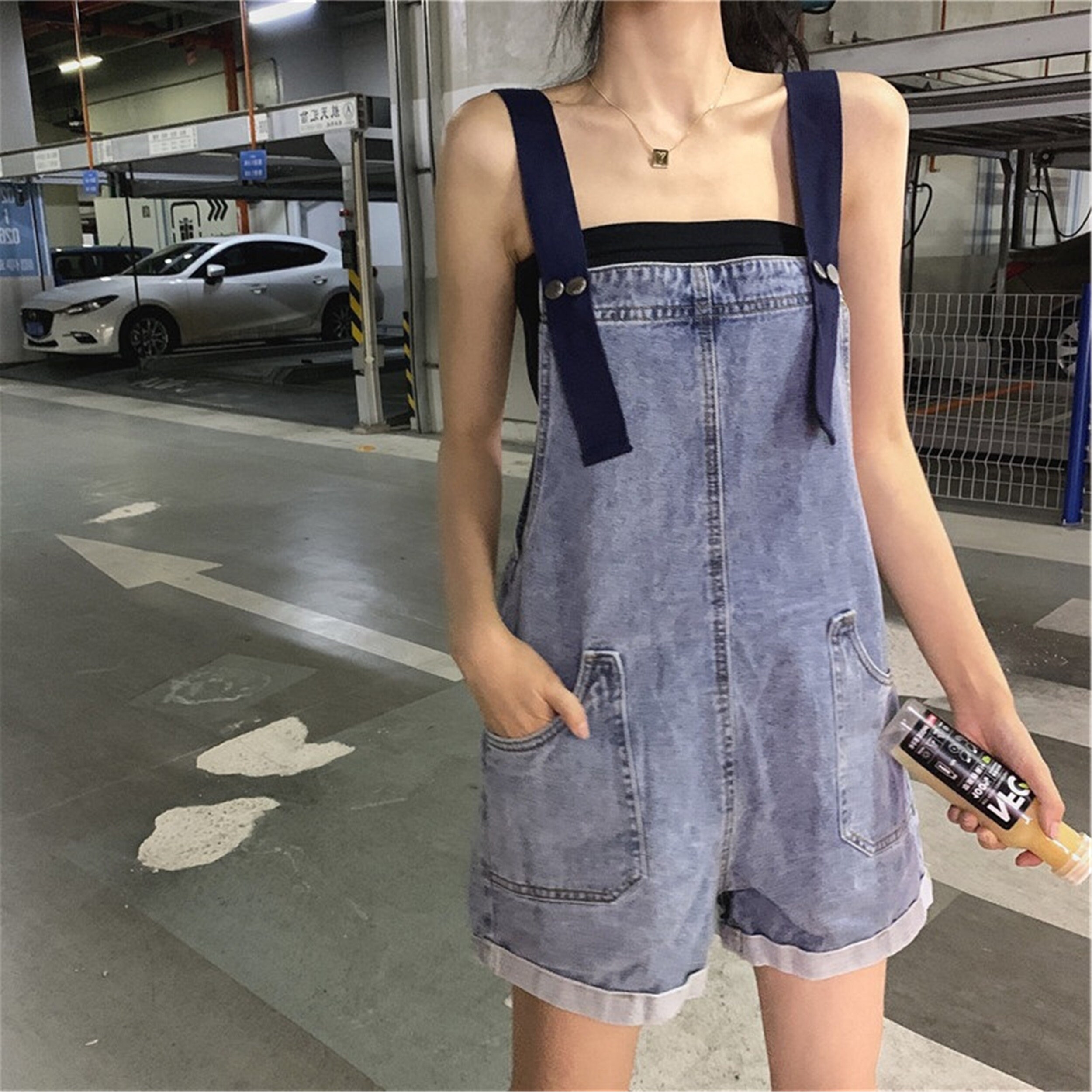 Denim Overalls Streetwear Y2K Jumpsuit Summer Short Overalls Etsy