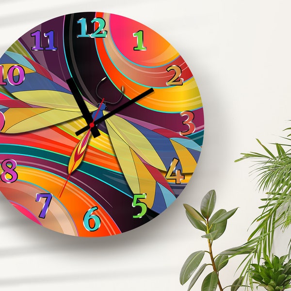 Large Wall Clock Sublimation Design Template. Multi Color With Firefly.