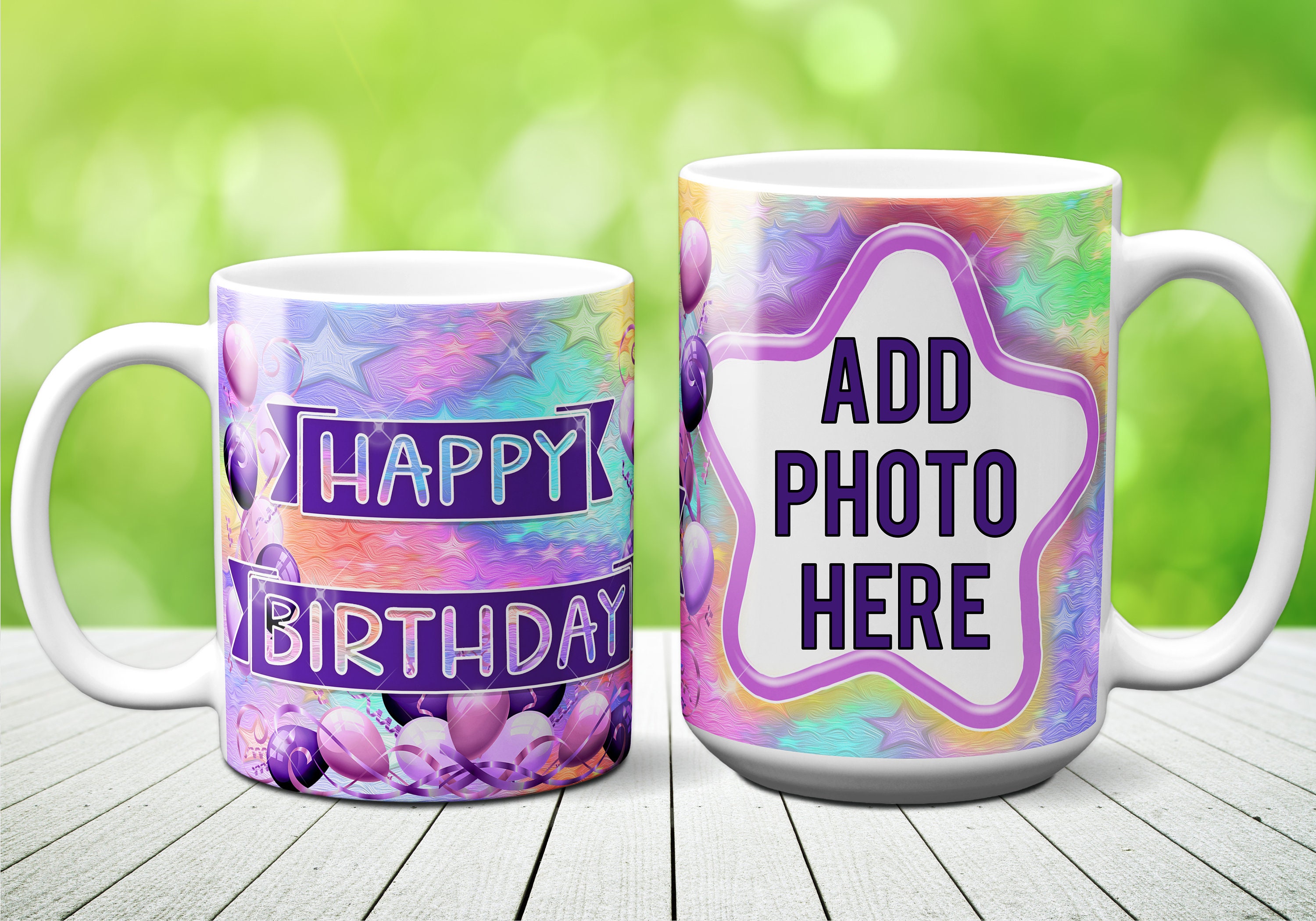 Happy Birthday Photo/memory Mug Sublimation Design for 11oz-15oz Mugs.  Presized for Your Convinience. Just Add Photo and Print -  Finland