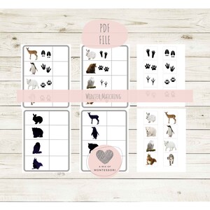Winter Animal Matching Printables