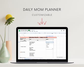 ADHD Mom Planner | Google Sheets Digital Planner for Moms | Weekly To-Do List, Monthly Calendar, Brain Dump, Cleaning & Family Organizer