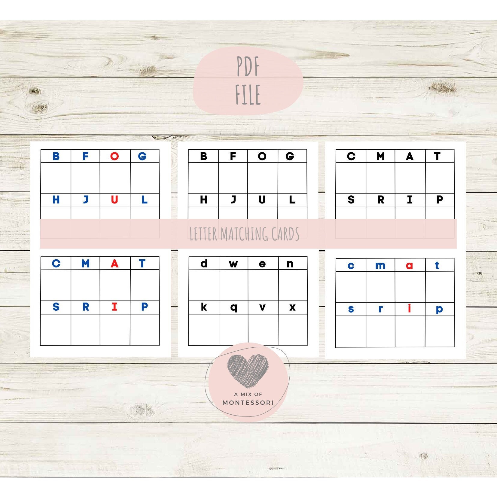 Montessori Letter Matching Cards - Fits Moveable Alphabet - Etsy