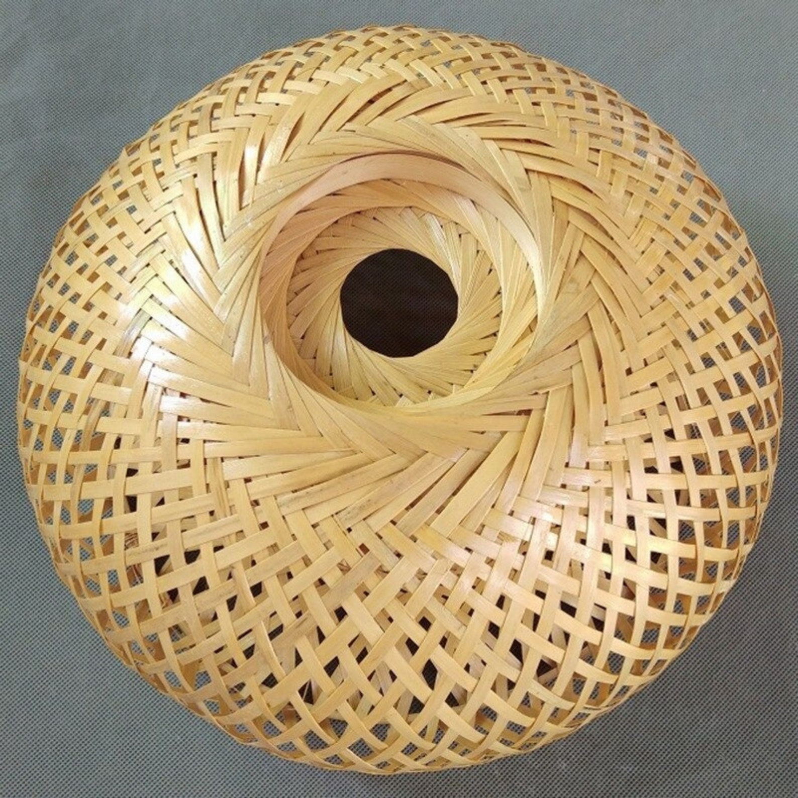 Bamboo Wicker Rattan Lampshade HandWoven Double Layer Bamboo Etsy