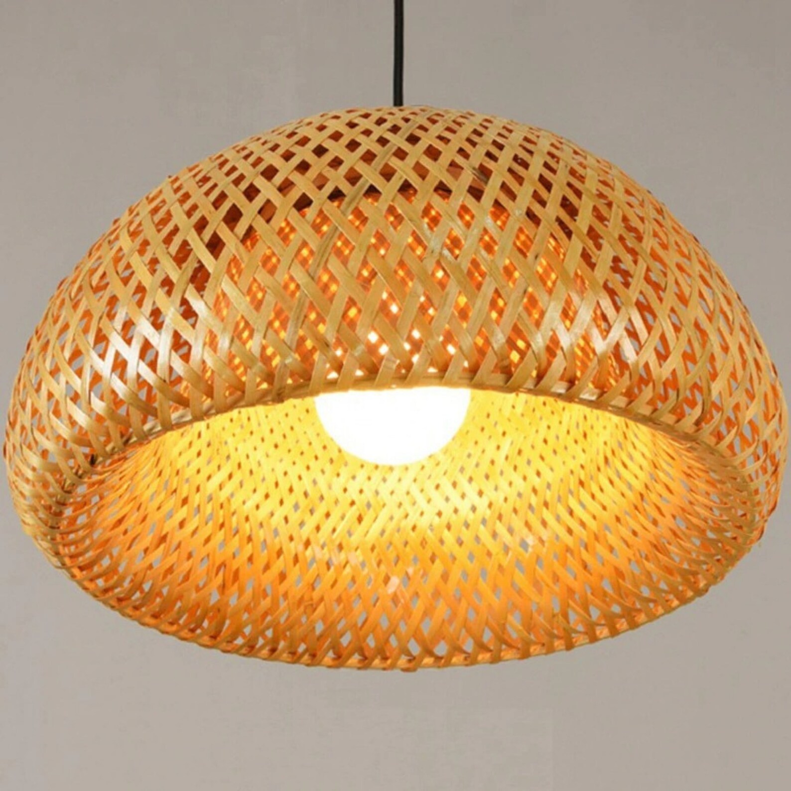 Bamboo Wicker Rattan Lampshade HandWoven Double Layer Bamboo Etsy