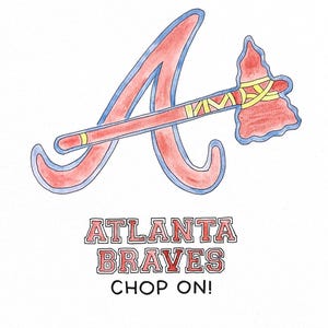 Atlanta Braves Watercolor Print