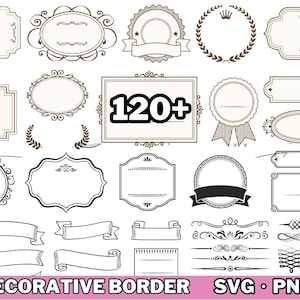 Decoratieve rand SVG, frame SVG, banner collectie, patroon, mega design, decoratieve digitale, lijn vector uitnodiging patroon