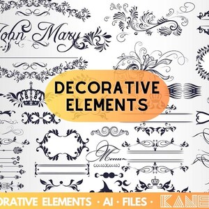 Design Elements Svg | Text Divider Svg | Doodle Svg | Dividers Borders Svg - Instant Download | Flourishes Svg | Text Decoration Svg